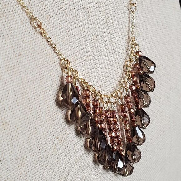 Crystal teardrops necklace - Handmade (NEW) - Picture 4 of 4